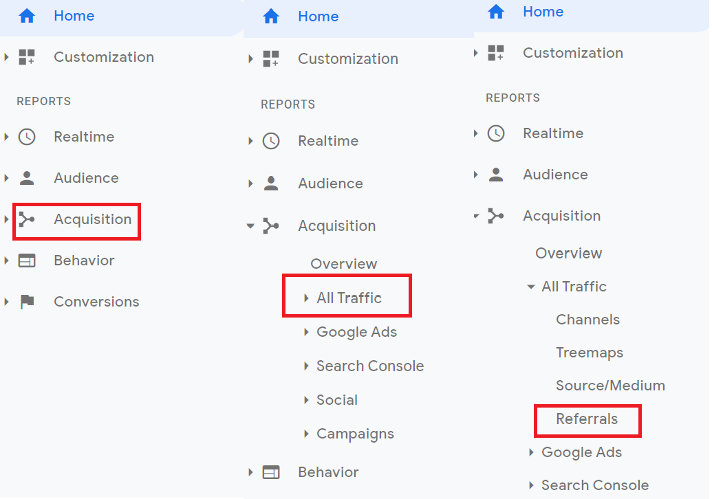 How to find referral traffic report in Google Analytics